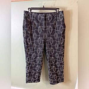Talbots Black Chinos with Geometric Design